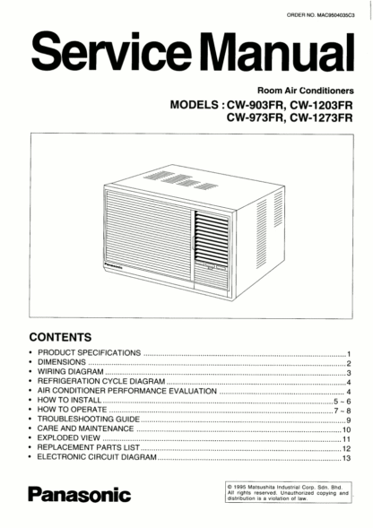 Panasonic Air Conditioner Service Manual 54