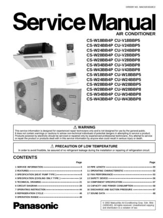 Panasonic Air Conditioner Service Manual 57