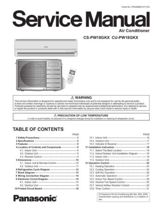 Panasonic Air Conditioner Service Manual 59