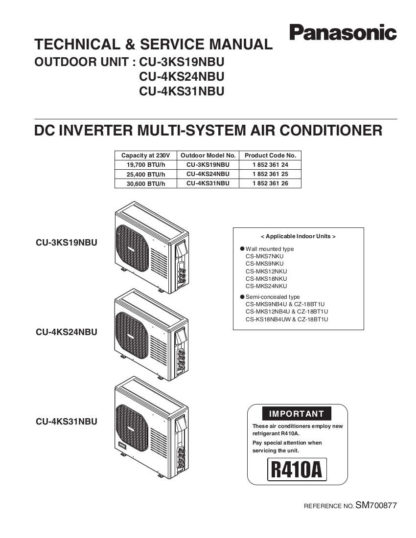 Panasonic Air Conditioner Service Manual 60