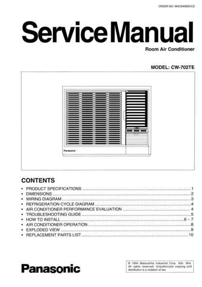 Panasonic Air Conditioner Service Manual 61