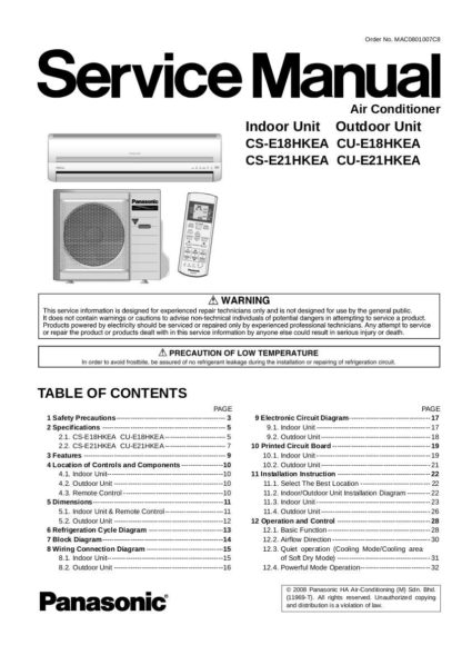 Panasonic Air Conditioner Service Manual 62