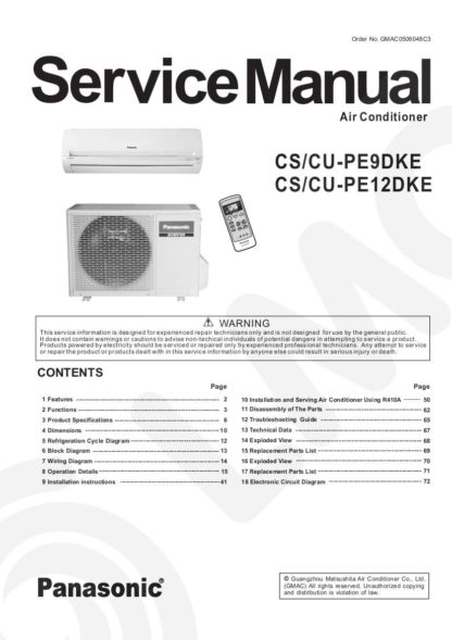 Panasonic Air Conditioner Service Manual 64