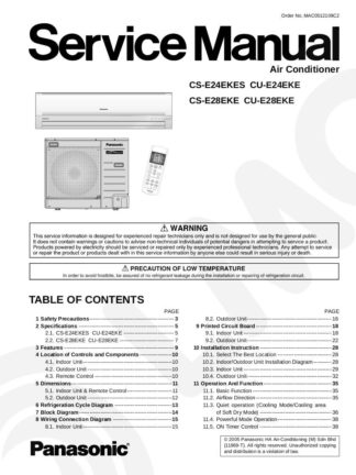 Panasonic Air Conditioner Service Manual 65
