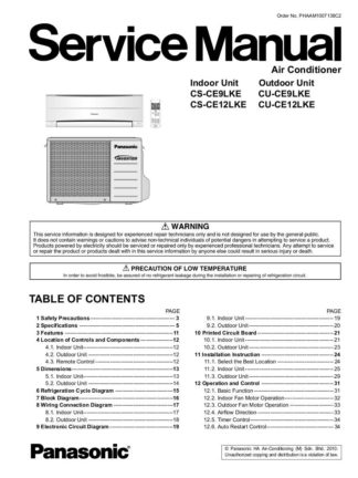Panasonic Air Conditioner Service Manual 66