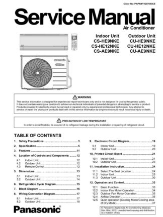 Panasonic Air Conditioner Service Manual 67