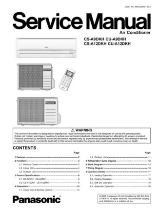 Panasonic Air Conditioner Service Manual 71