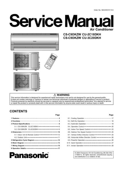 Panasonic Air Conditioner Service Manual 76