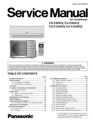 Panasonic Air Conditioner Service Manual 77