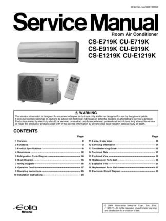 Panasonic Air Conditioner Service Manual 80