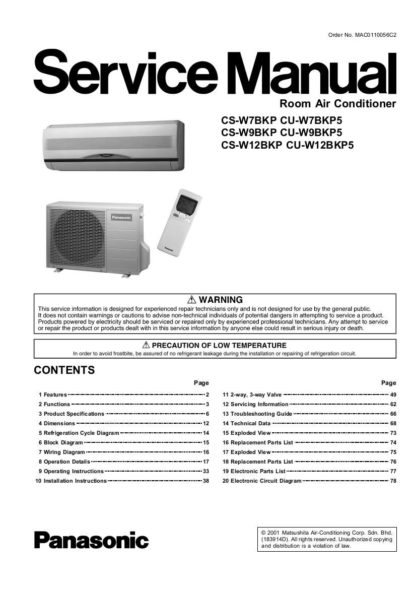 Panasonic Air Conditioner Service Manual 83