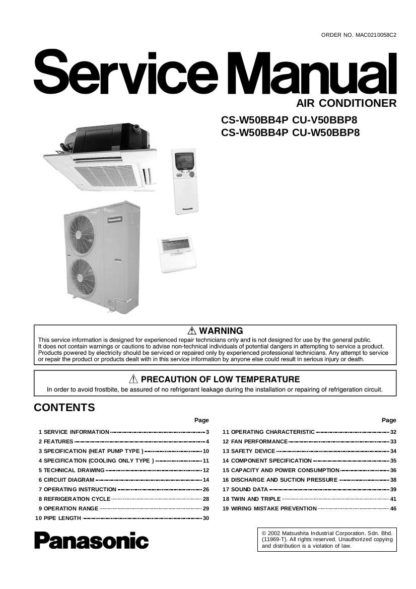 Panasonic Air Conditioner Service Manual 90