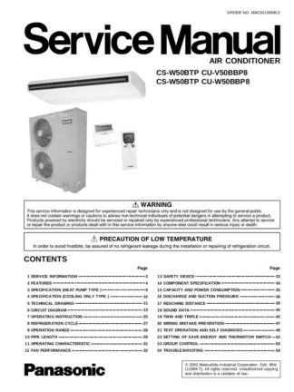 Panasonic Air Conditioner Service Manual 93