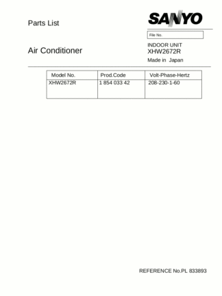 Sanyo Air Conditioner Service Manual 27