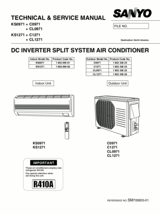 Sanyo Air Conditioner Service Manual 01