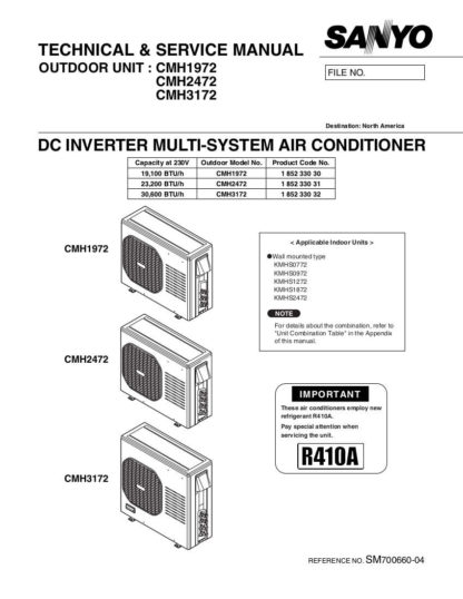 Sanyo Air Conditioner Service Manual 02