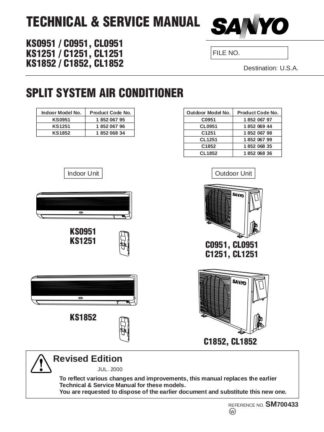 Sanyo Air Conditioner Service Manual 09