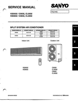 Sanyo Air Conditioner Service Manual 19