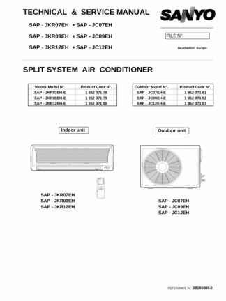 Sanyo Air Conditioner Service Manual 21
