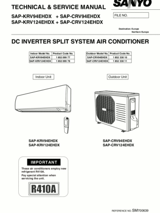 Sanyo Air Conditioner Service Manual 22