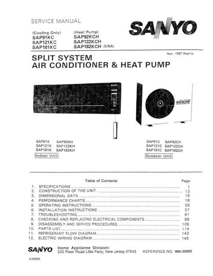 Sanyo Air Conditioner Service Manual 28