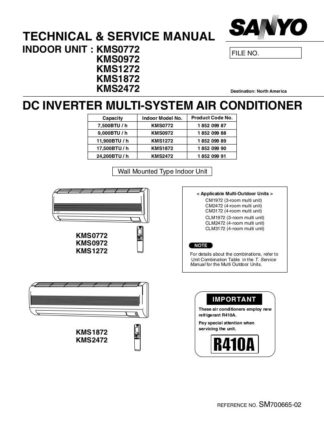 Sanyo Air Conditioner Service Manual 32