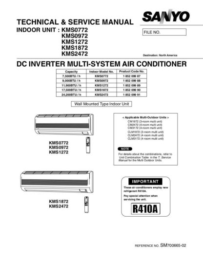 Sanyo Air Conditioner Service Manual 32