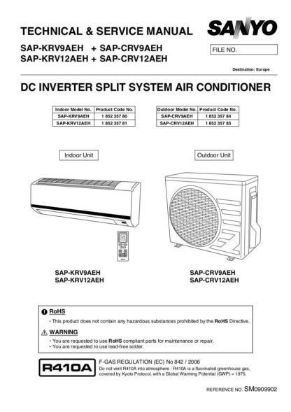 Sanyo Air Conditioner Service Manual 47