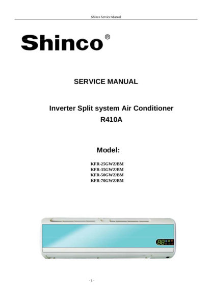 Shinco Air Conditoner Service Manual 01