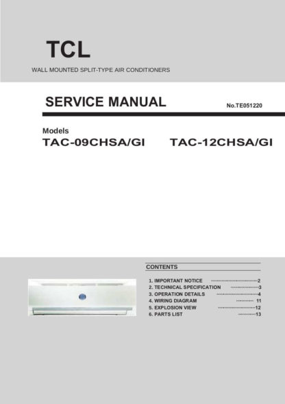 TCL Air Conditioner Service Manual 02