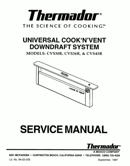 Thermador Food Warmer Service Manual 11