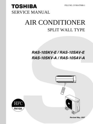 Toshiba Air Conditioner Service Manuals