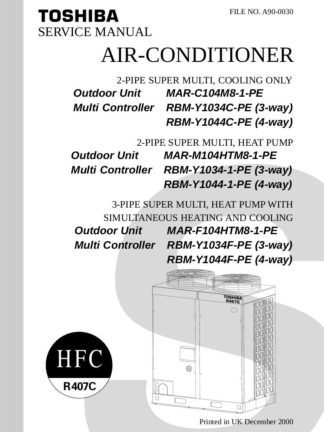 Toshiba Air Conditioner Service Manual 11