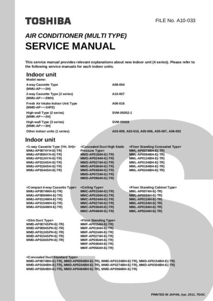 Toshiba Air Conditioner Service Manual 82