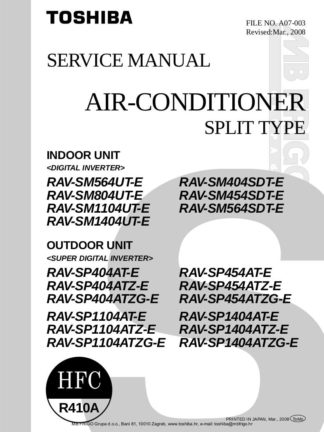 Toshiba Air Conditioner Service Manual 95