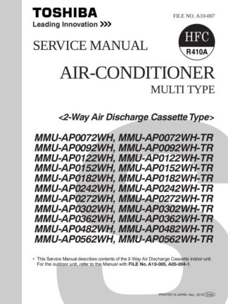 Toshiba Air Conditioner Service Manual 98