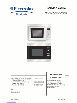 Electrolux Microwave Oven Service Manual 26