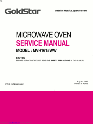 Goldstar Microwave Oven Service Manual 17