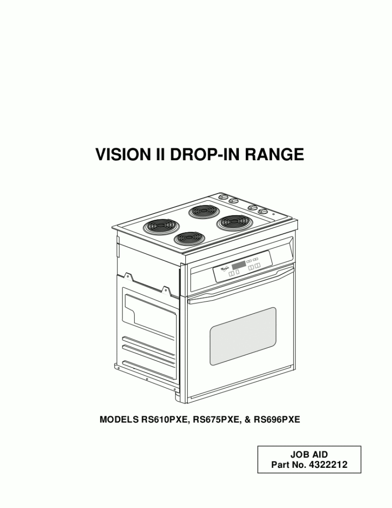 KitchenAid Vision II DropIn Range Service Manual