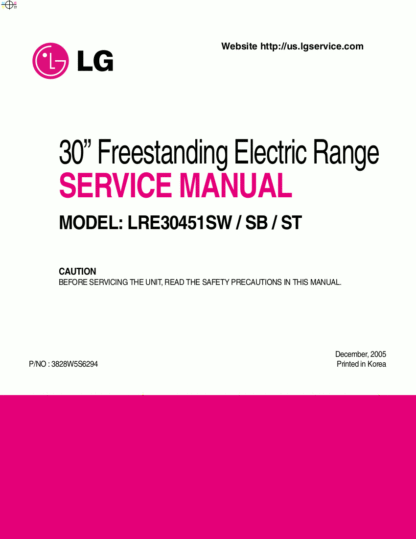 LG Range Service Manual 02