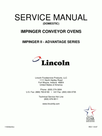 Lincoln Food Warmer Service Manual 01