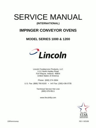 Lincoln Food Warmer Service Manual 03