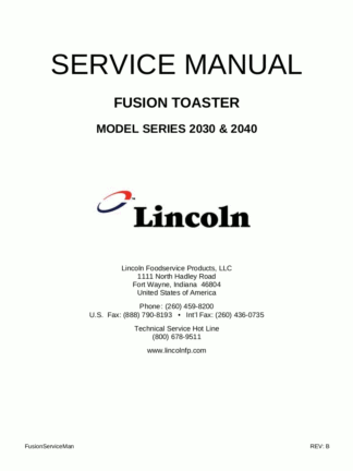 Lincoln Food Warmer Service Manual 07
