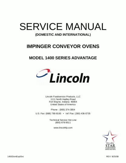Lincoln Food Warmer Service Manual 09