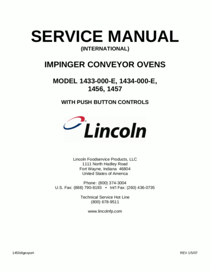 Lincoln Food Warmer Service Manual 11