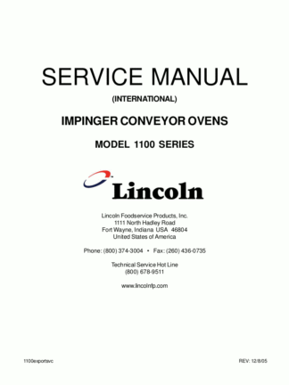 Lincoln Food Warmer Service Manual 13