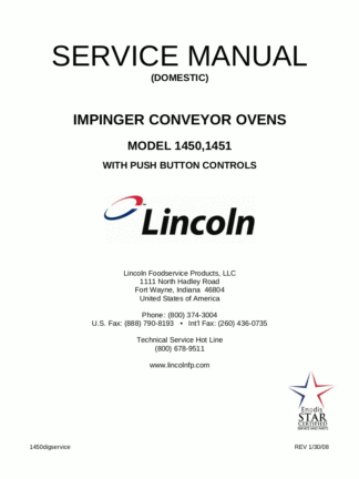 Lincoln Food Warmer Service Manual 15