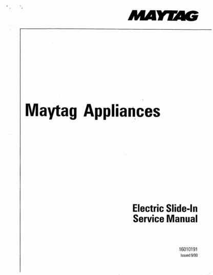 Maytag Food Warmer Service Manual 12