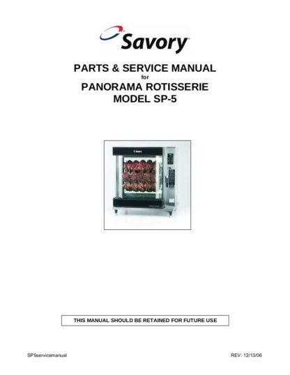 Savory Food Warmer Service Manual 01