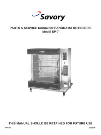 Savory Food Warmer Service Manual 02